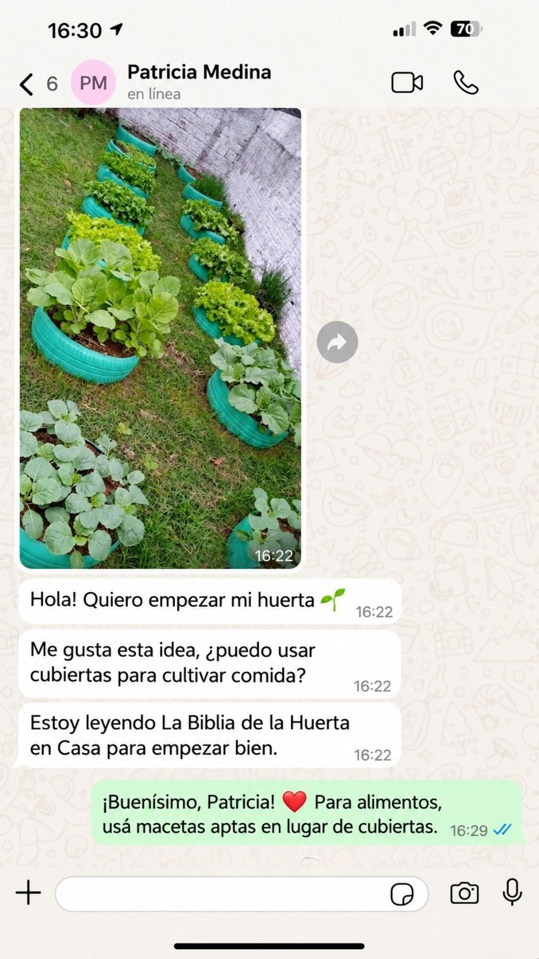 Captura real de WhatsApp de un lector
