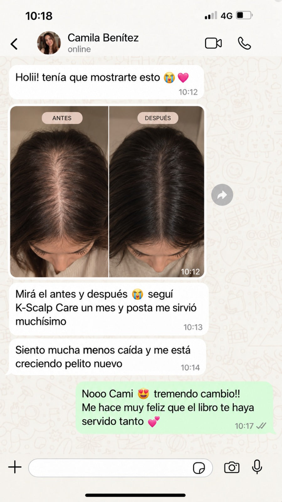 Captura real de WhatsApp de una lectora