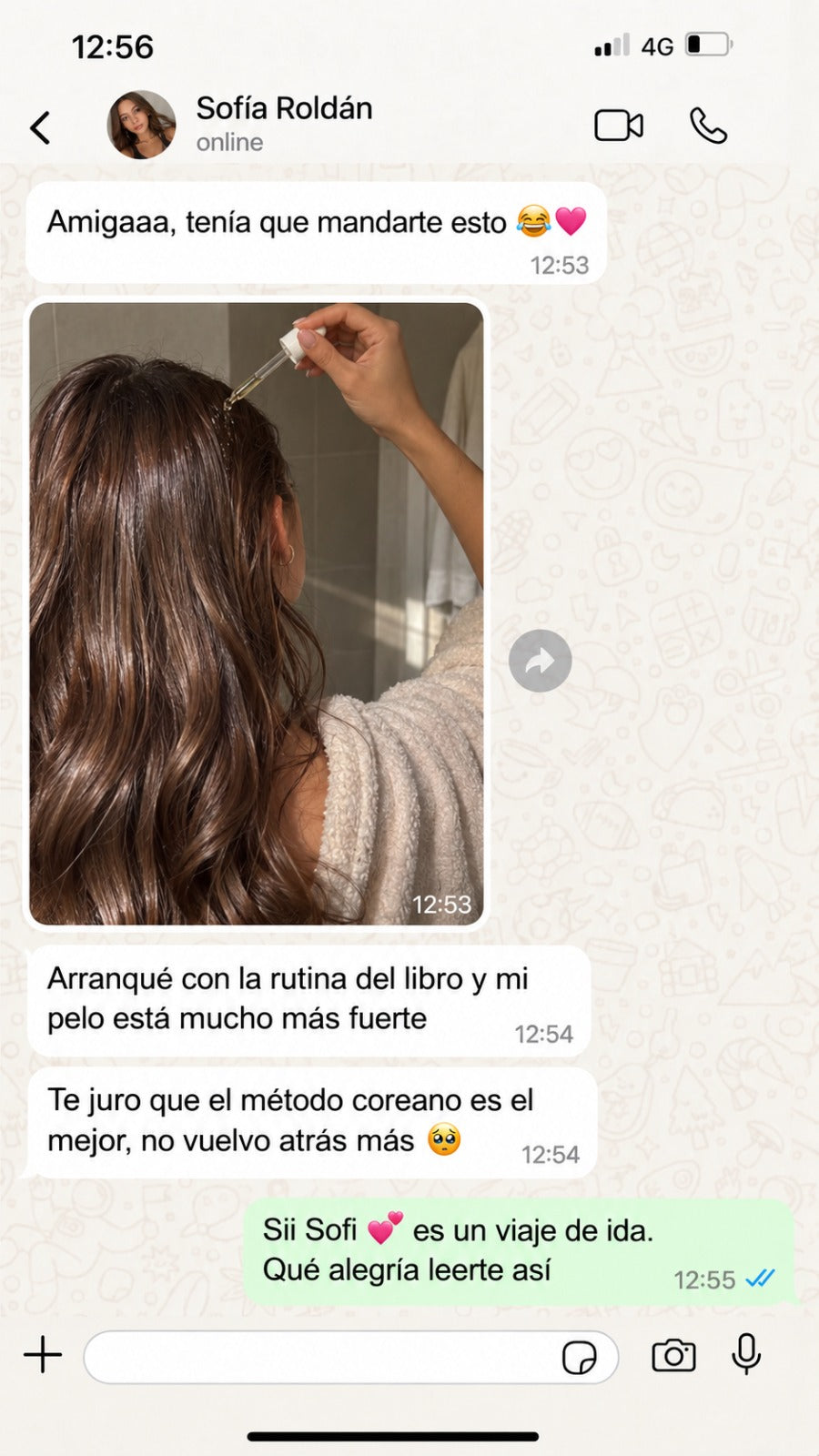 Captura real de WhatsApp de una lectora