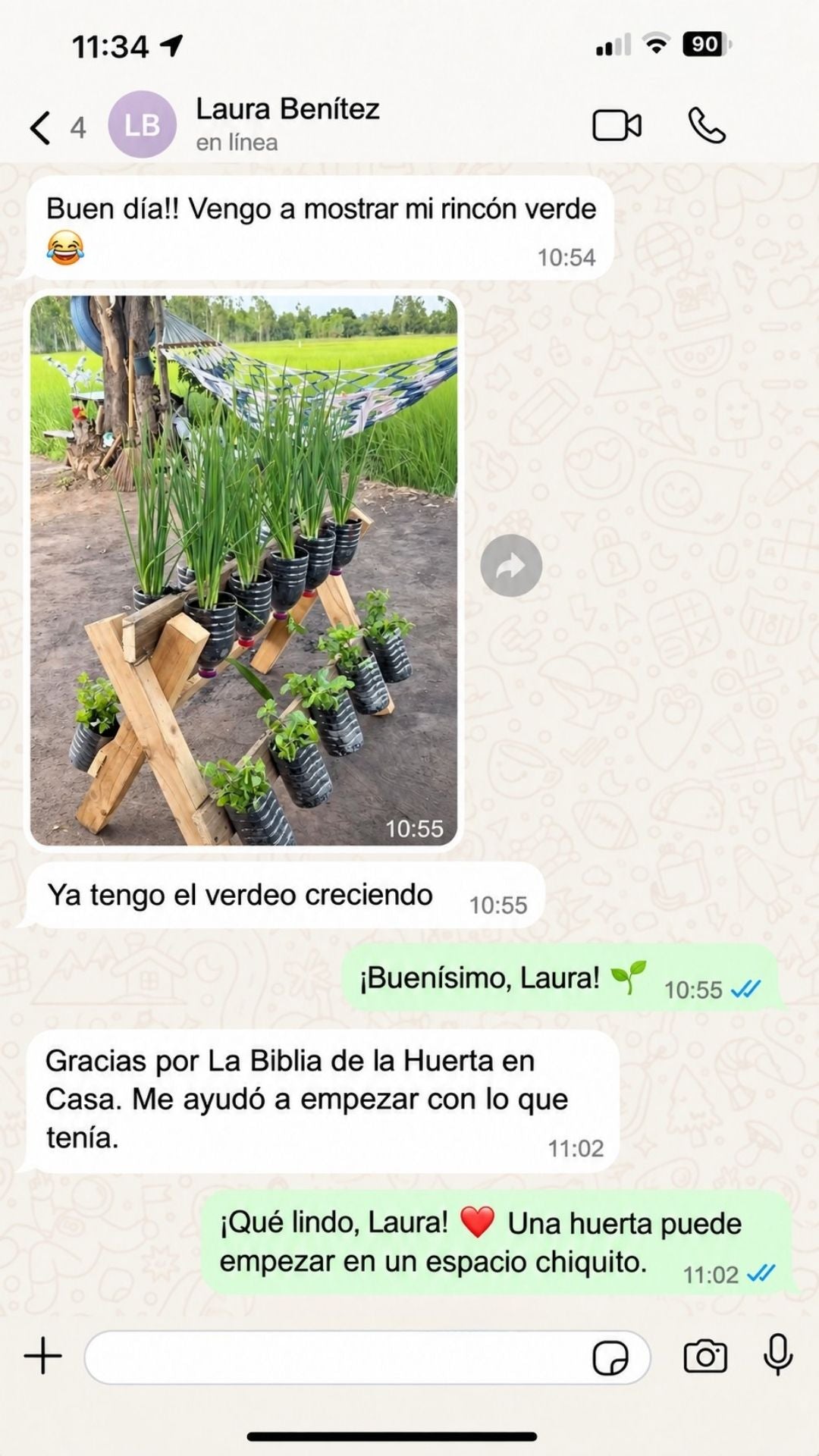 Captura real de WhatsApp de un lector