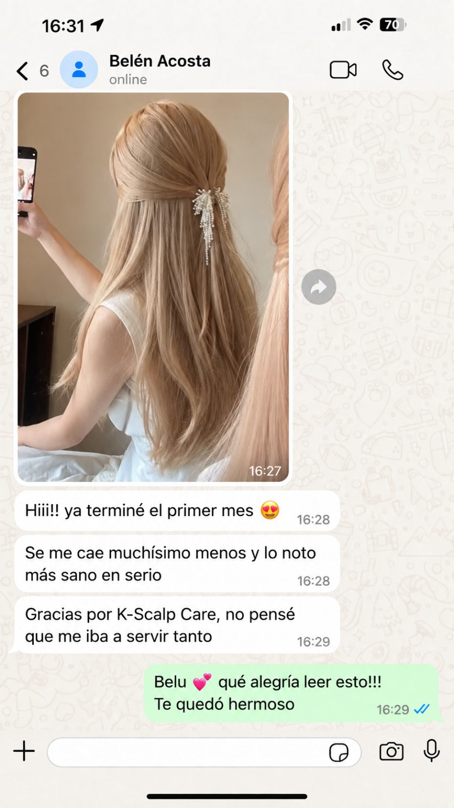 Captura real de WhatsApp de una lectora