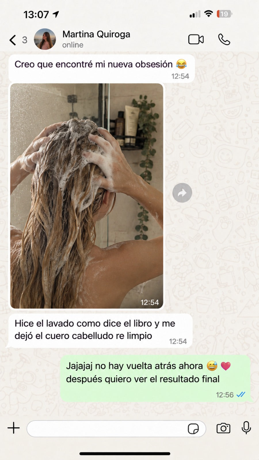 Captura real de WhatsApp de una lectora